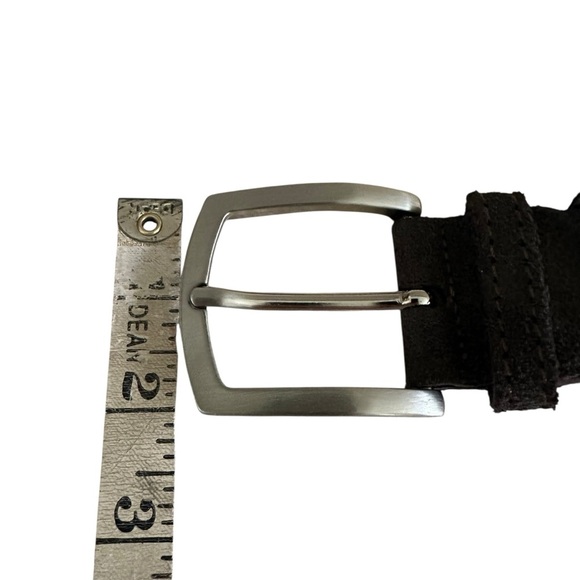 VERA PELLE ITALIAN SUEDE BROWN BELT SIZE 44-46 - Picture 5 of 7